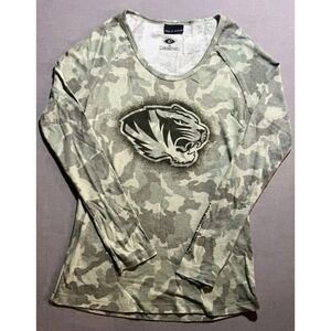 Missouri Tigers Mizzou Thermal Shirt Womens M Green Camouflage‎ Long Sleeve